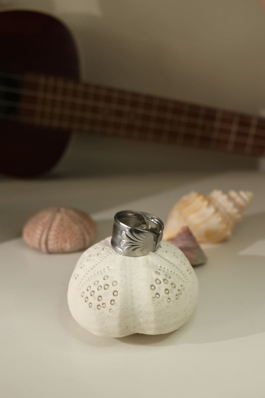 Bague cuillère “Feuille d’Océan”
